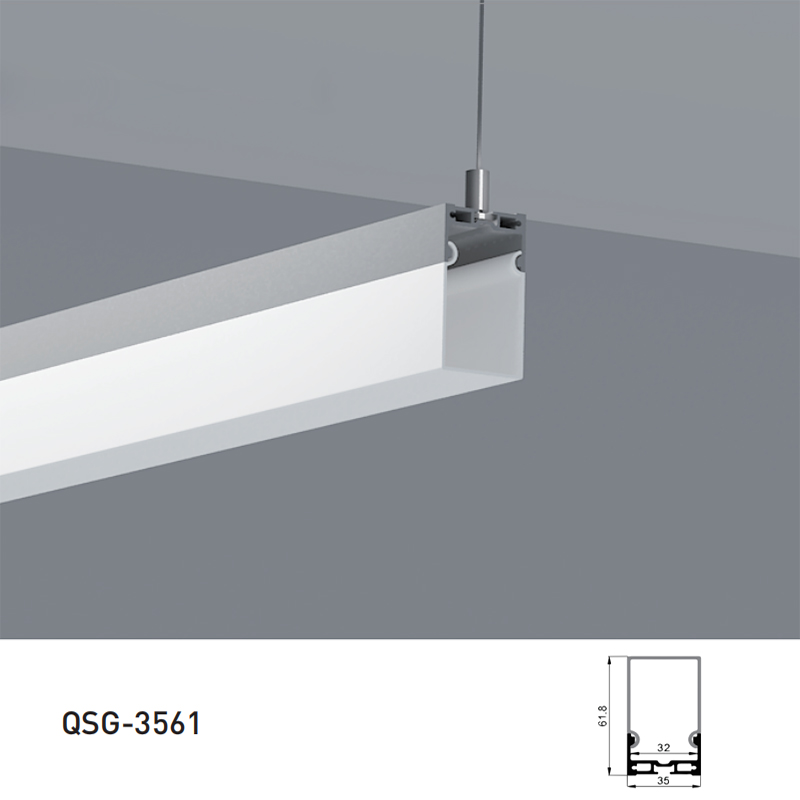Suspended Aluminum Channel For Quad Row LED Strips With 32mm Inner Width Suspended Aluminum Channel For Quad Row LED Strips With 32mm Inner Width